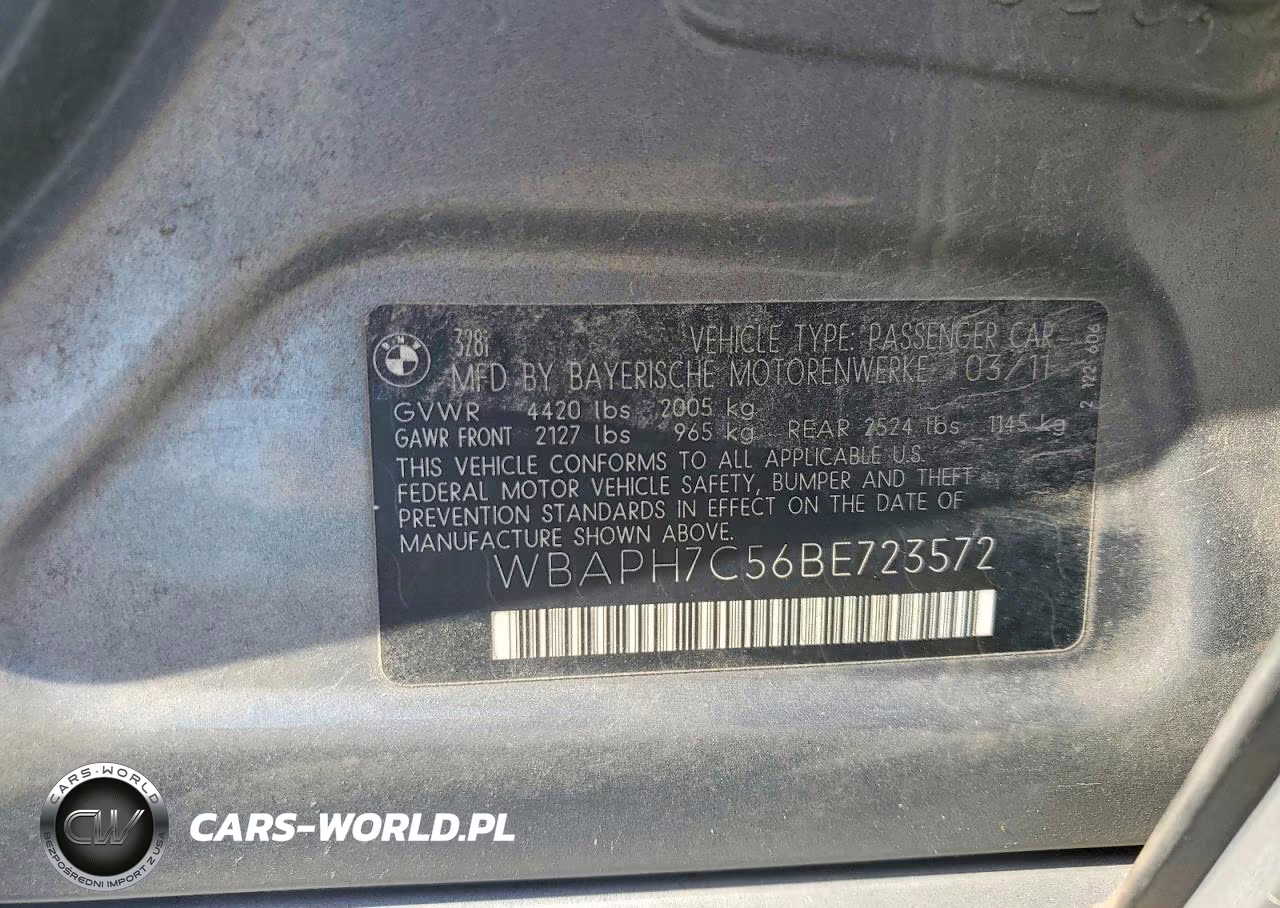 2011 BMW 328 I VIN:WBAPH7C56BE723572 - 12