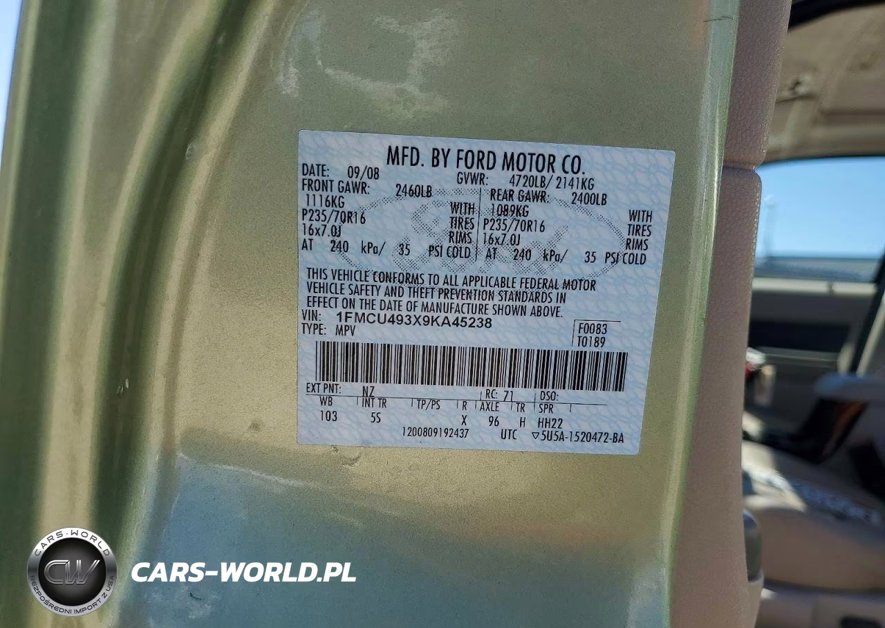 2009 Ford Escape Hybrid VIN:1FMCU493X9KA45238 - 12