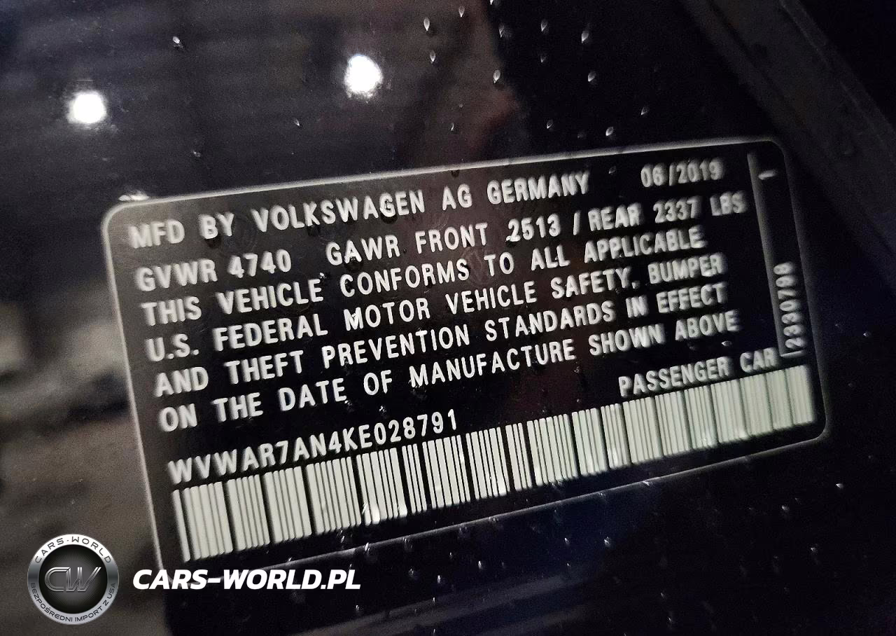2019 Volkswagen Arteon Se VIN:WVWAR7AN4KE028791 - 13
