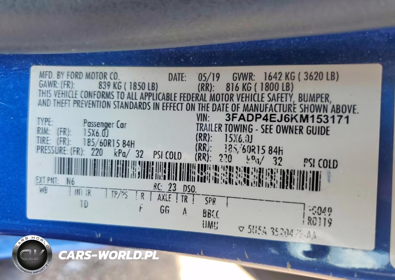 2019 Ford Fiesta Se VIN:3FADP4EJ6KM153171 - 12