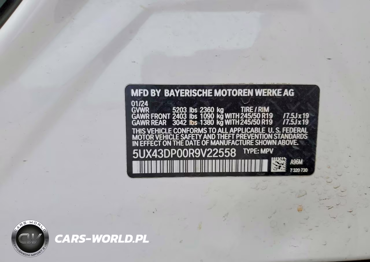 2024 BMW X3 Sdrive30I VIN:5UX43DP00R9V22558 - 13
