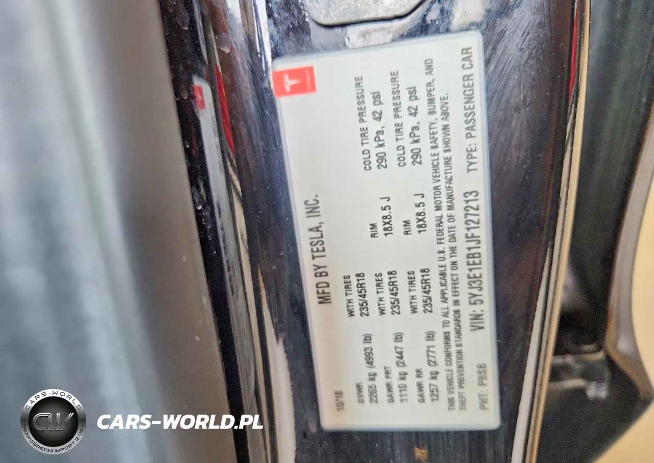 2018 Tesla Model 3 VIN:5YJ3E1EB1JF127213 - 13