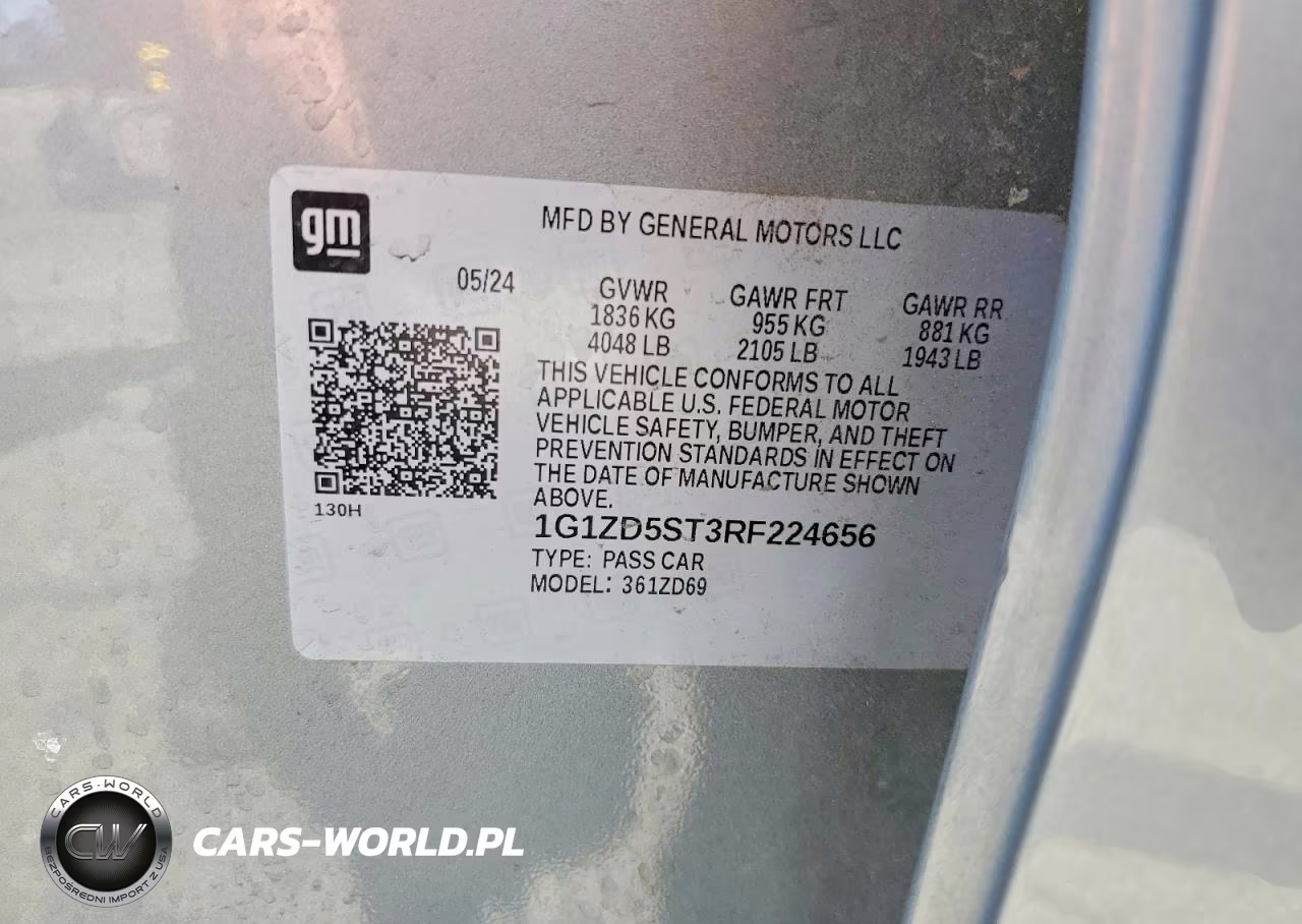 2024 Chevrolet Malibu Lt VIN:1G1ZD5ST3RF224656 - 12