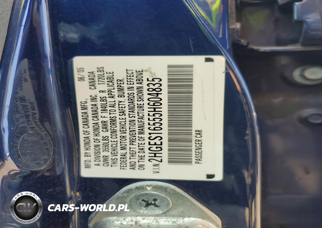 2005 Honda Civic Lx VIN:2HGES16555H604835 - 13