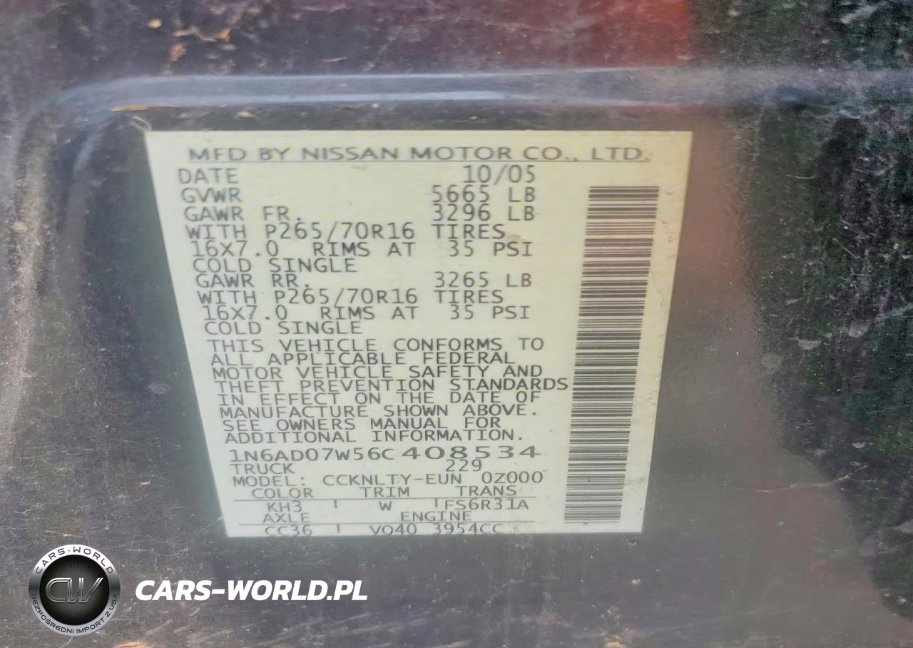 2006 Nissan Frontier Se VIN:1N6AD07W56C408534 - 12