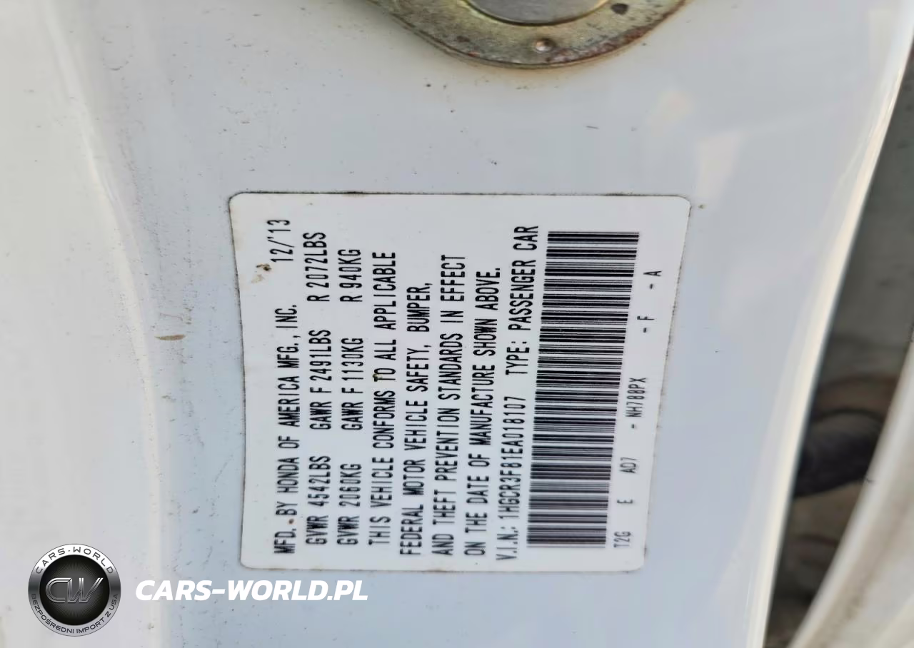 2014 Honda Accord Exl VIN:1HGCR3F81EA018107 - 12