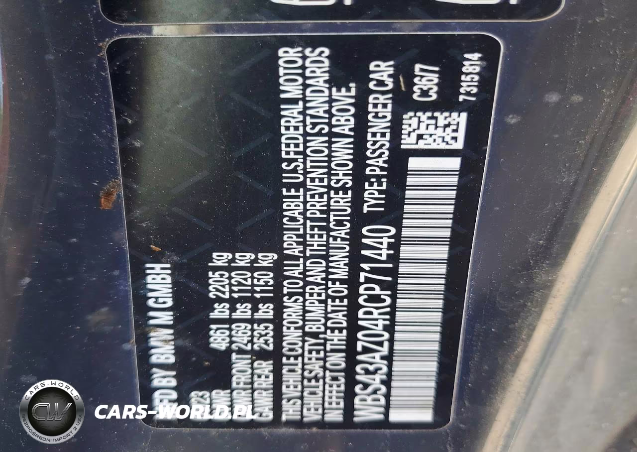2024 BMW M4 Competition VIN:WBS43AZ04RCP71440 - 12
