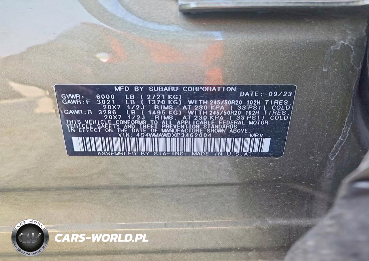2023 Subaru Ascent Touring VIN:4S4WMAWDXP3462004 - 14