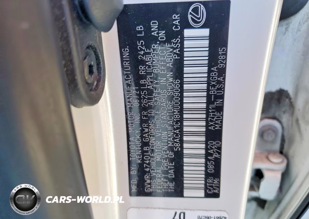 2021 Lexus Es 300H Base VIN:58ACA1C18MU009066 - 13