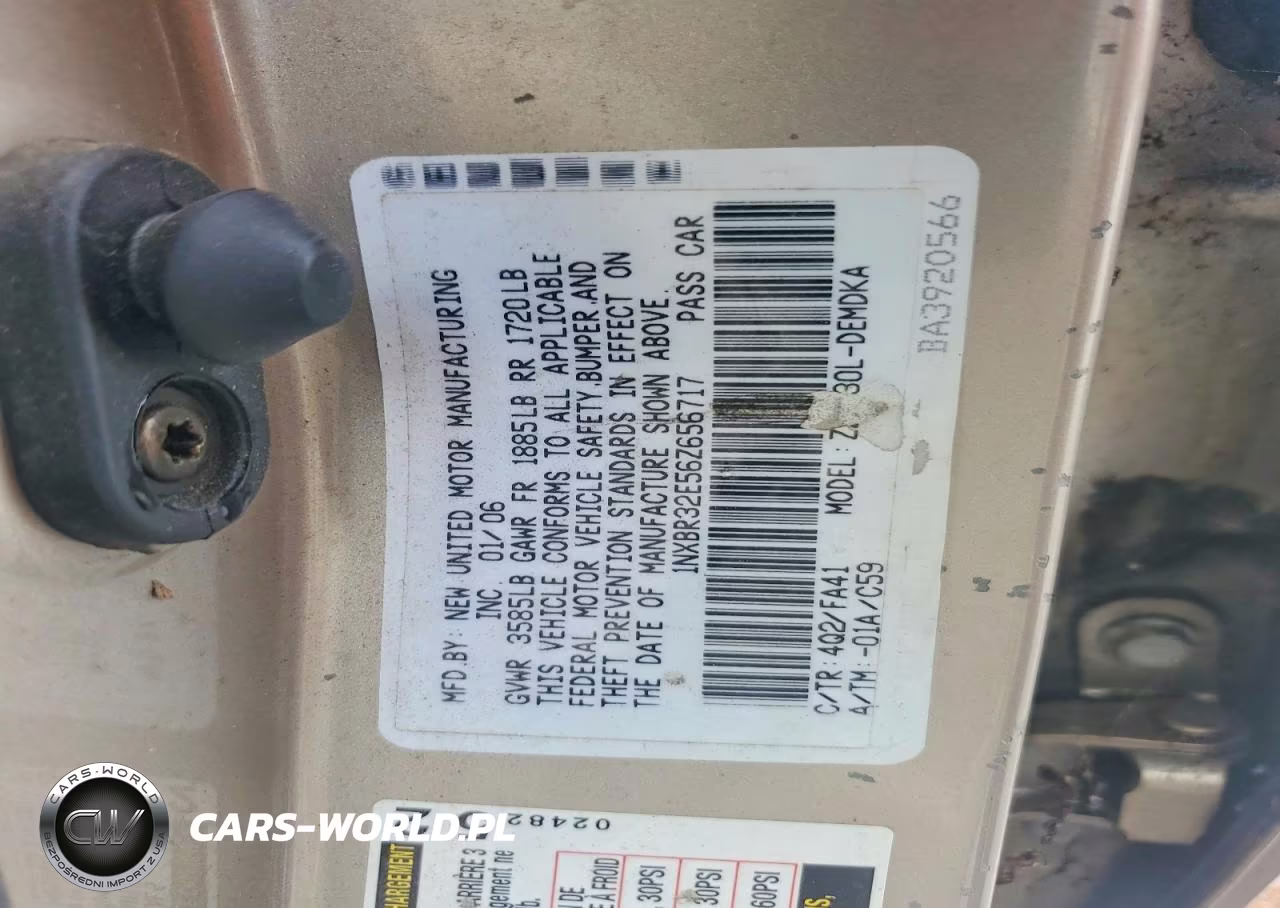 2006 Toyota Corolla Ce VIN:1NXBR32E56Z656717 - 12