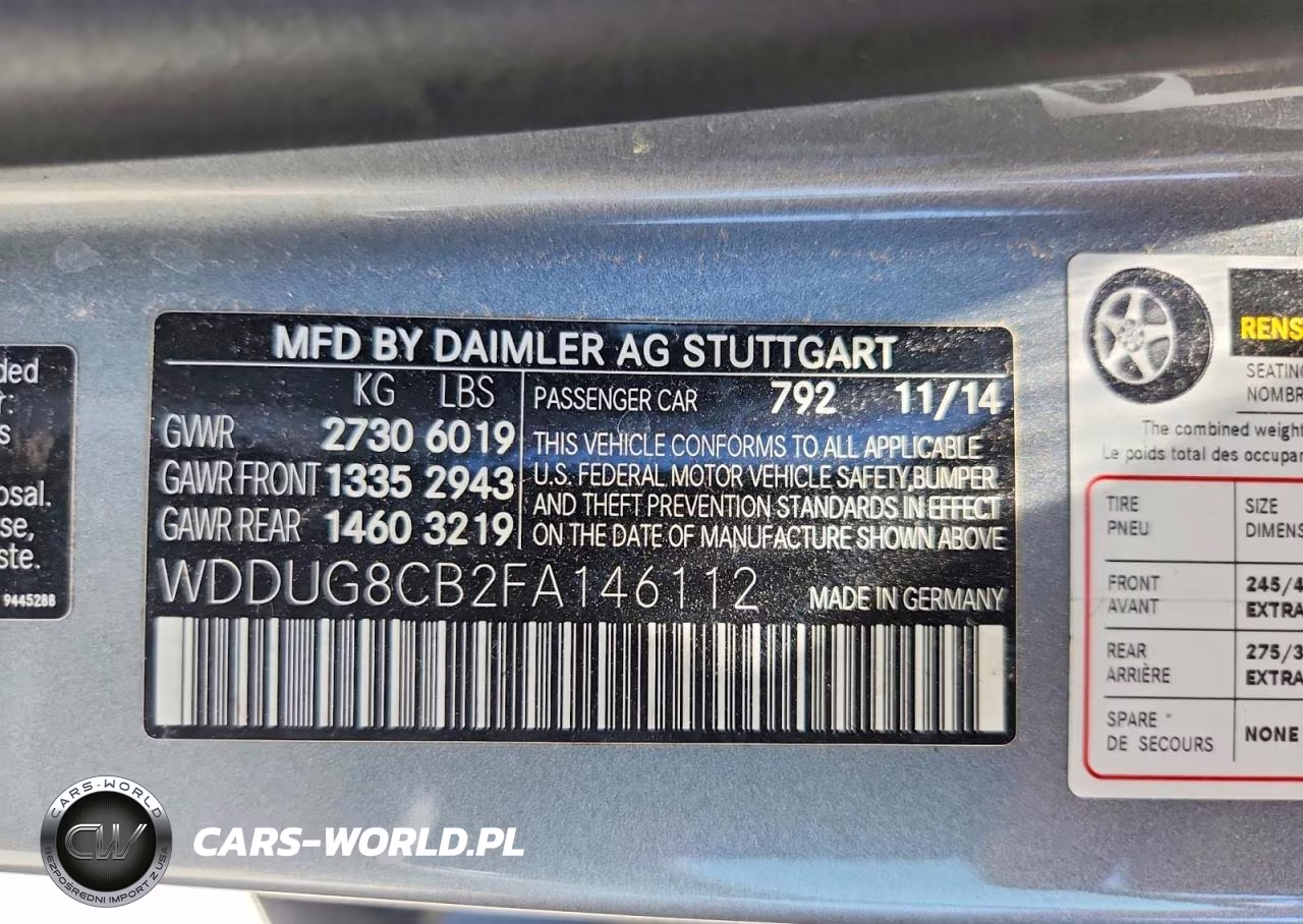 2015 Mercedes-Benz S 550 VIN:WDDUG8CB2FA146112 - 12