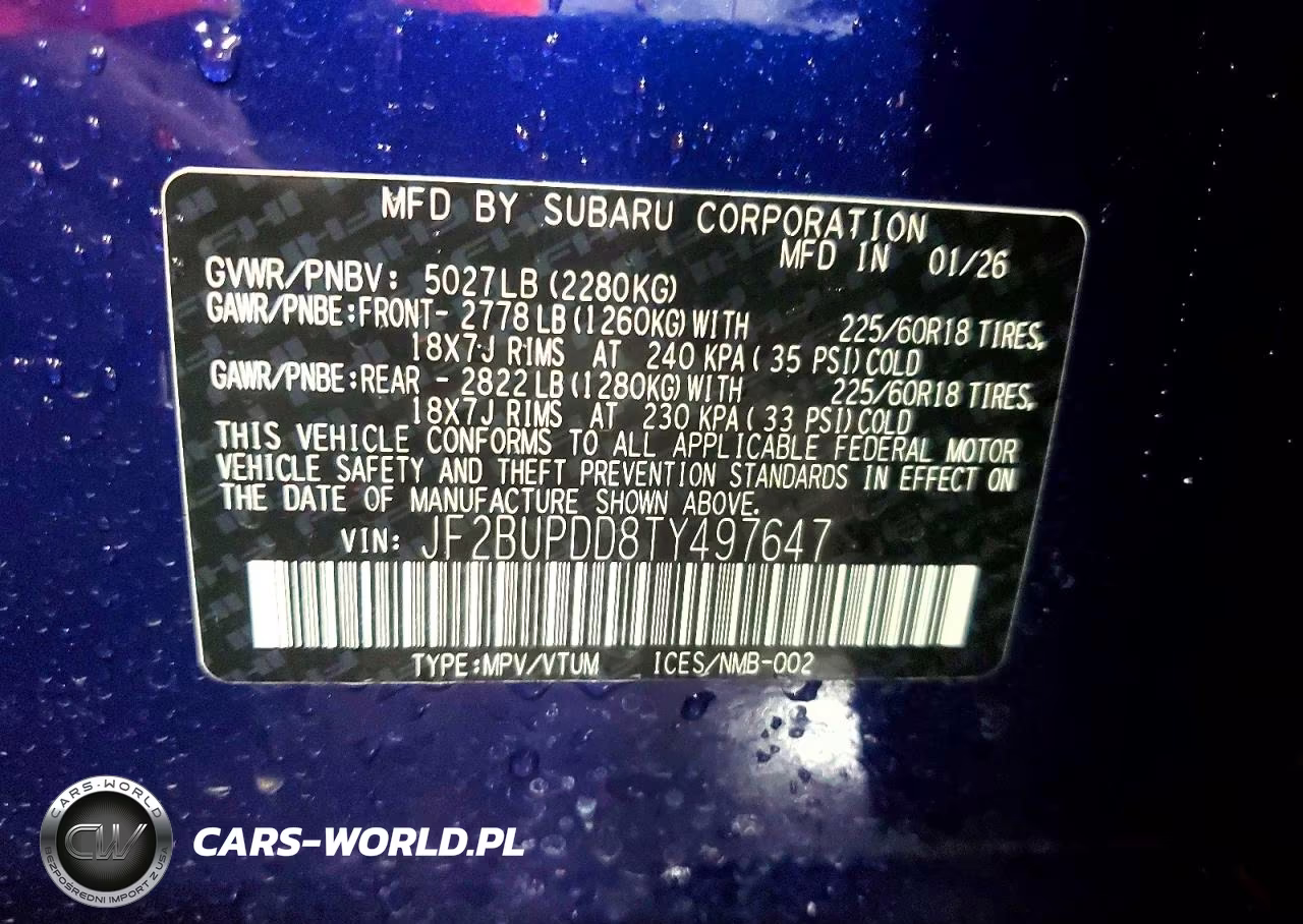 2026 Subaru Outback Limited VIN:JF2BUPDD8TY497647 - 12
