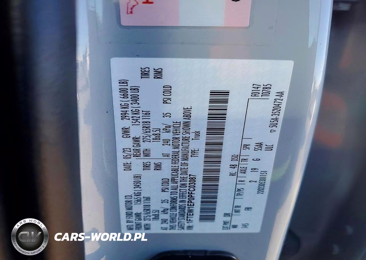 2023 Ford F150 Supercrew VIN:1FTEW1EP0PFC03087 - 12