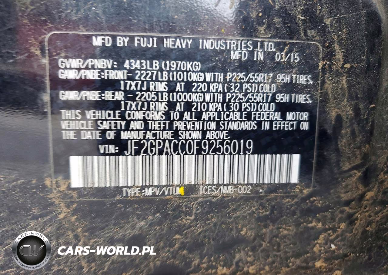 2015 Subaru Xv Crosstrek 2.0 Premium VIN:JF2GPACC0F9256019 - 12