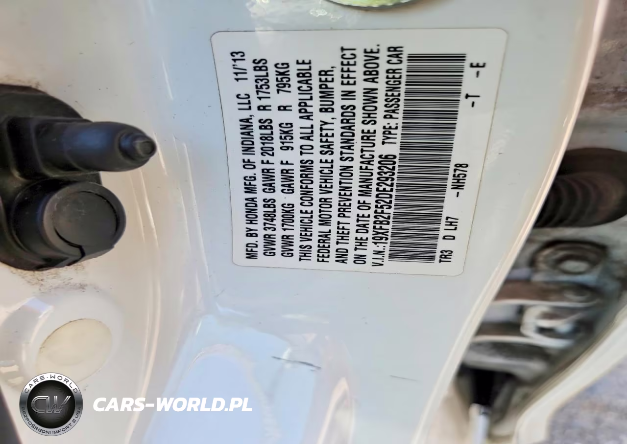 2013 Honda Civic Lx VIN:19XFB2F52DE293206 - 13