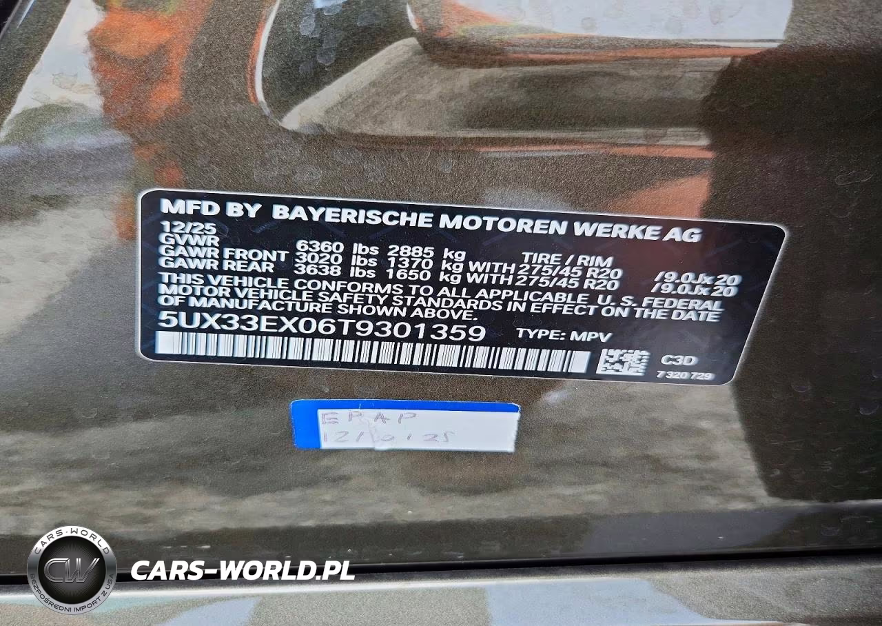 2026 BMW X6 xDrive40I VIN:5UX33EX06T9301359 - 13