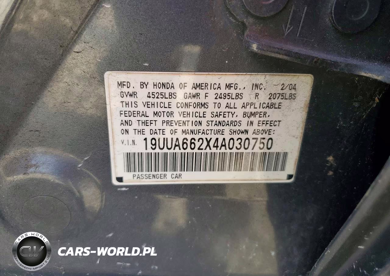 2004 Acura Tl VIN:19UUA662X4A030750 - 12