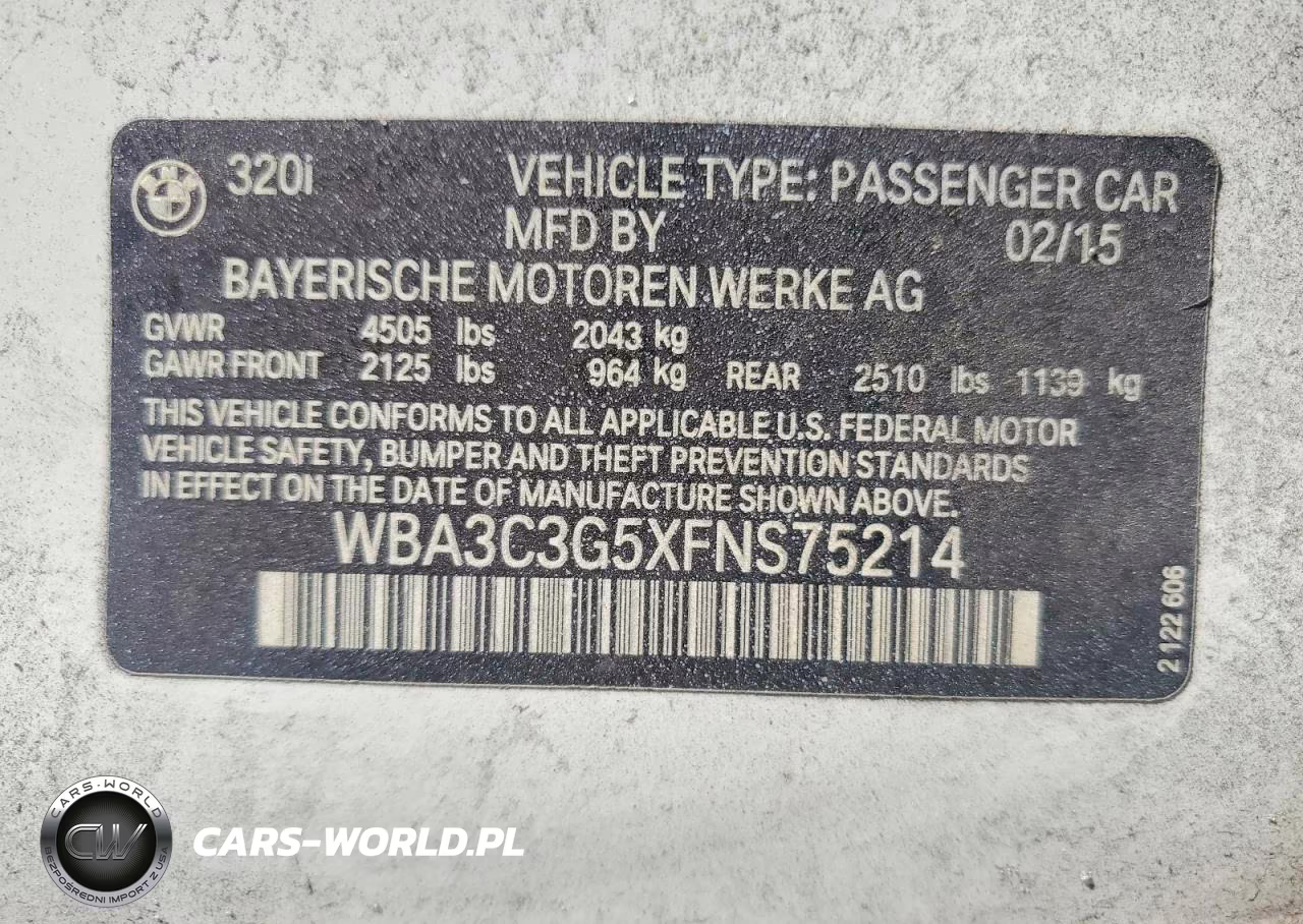 2015 BMW 320 I xDrive VIN:WBA3C3G5XFNS75214 - 13