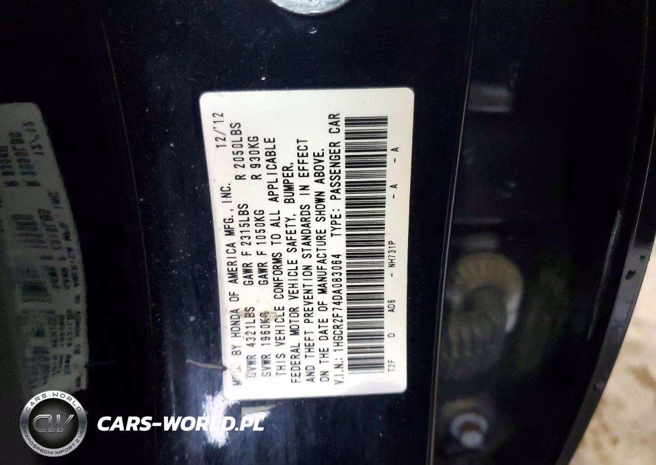 2013 Honda Accord Ex VIN:1HGCR2F74DA083064 - 13