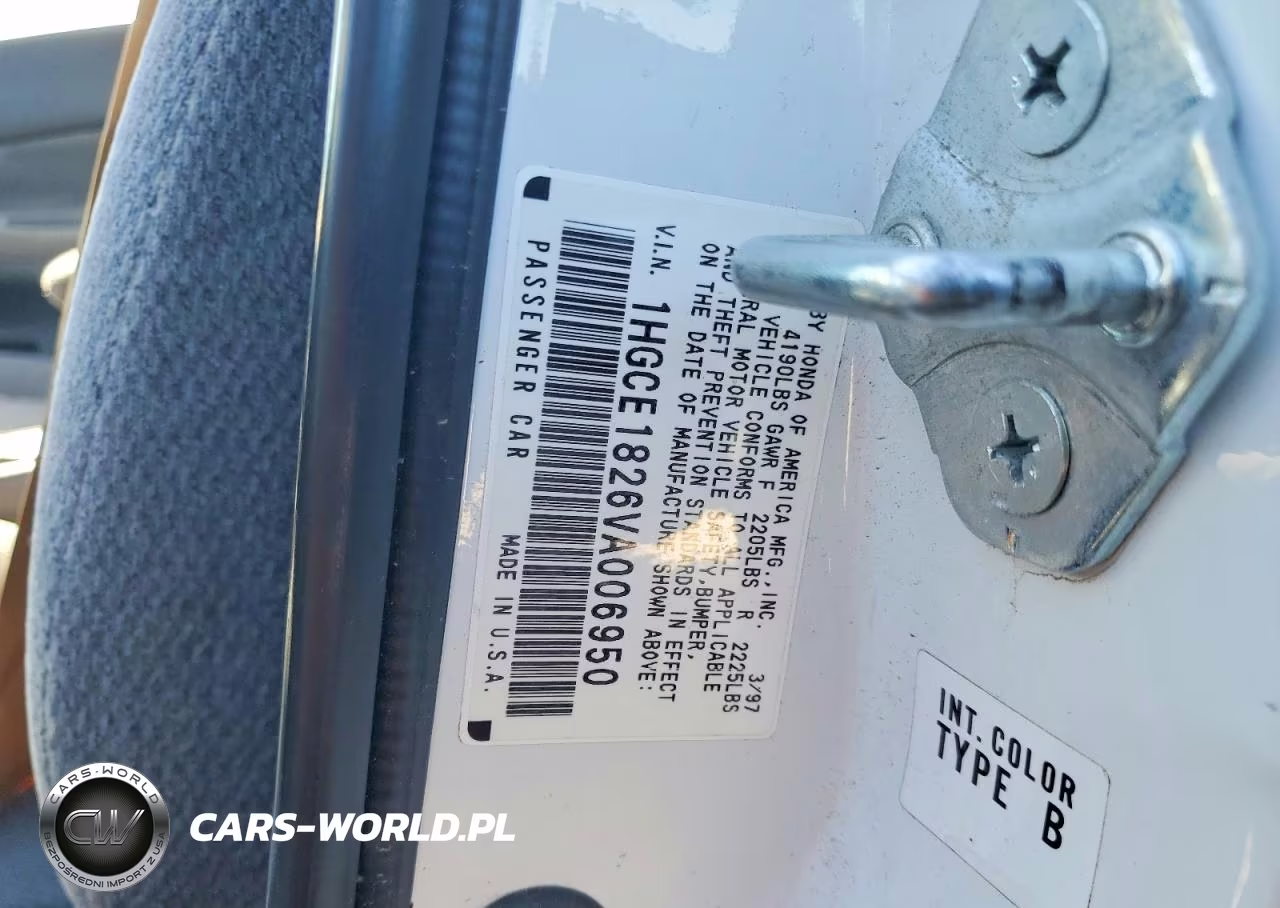 1997 Honda Accord Lx VIN:1HGCE1826VA006950 - 12
