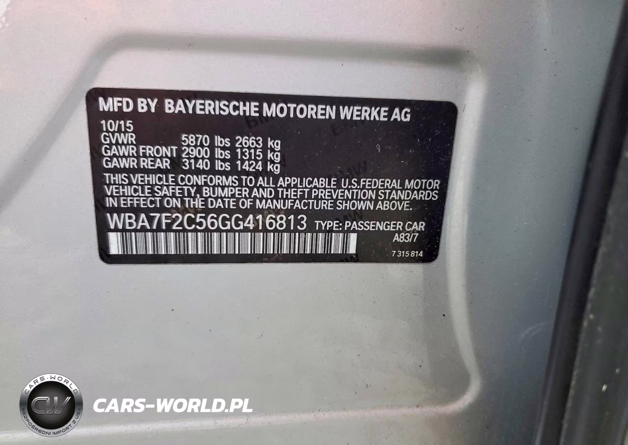 2016 BMW 750 Xi VIN:WBA7F2C56GG416813 - 12