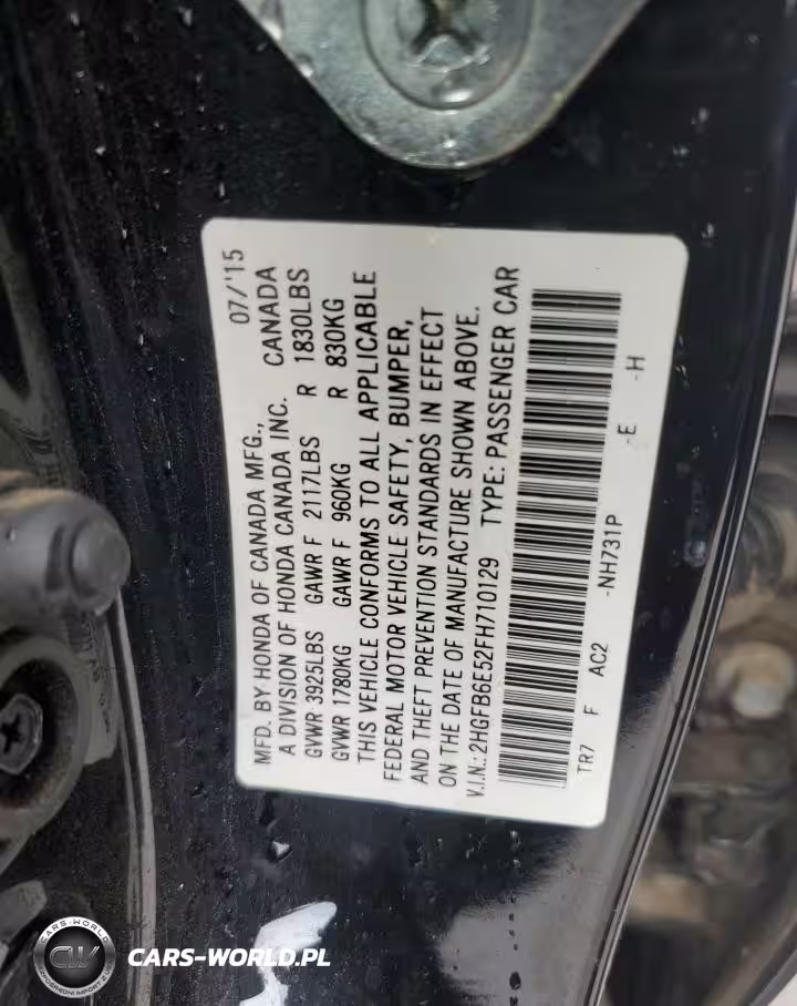 2015 Honda Civic Si VIN:2HGFB6E52FH710129 - 13