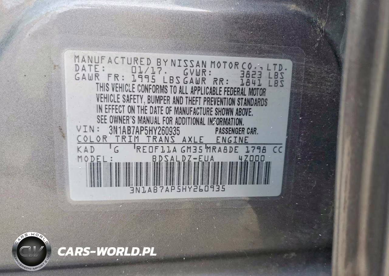 2017 Nissan Sentra Sv VIN:3N1AB7AP5HY260935 - 12