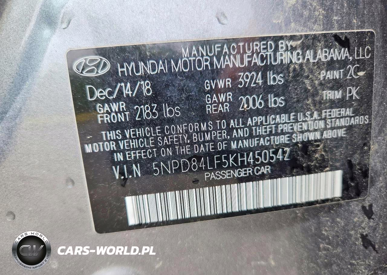 2019 Hyundai Elantra Sel VIN:5NPD84LF5KH450542 - 12