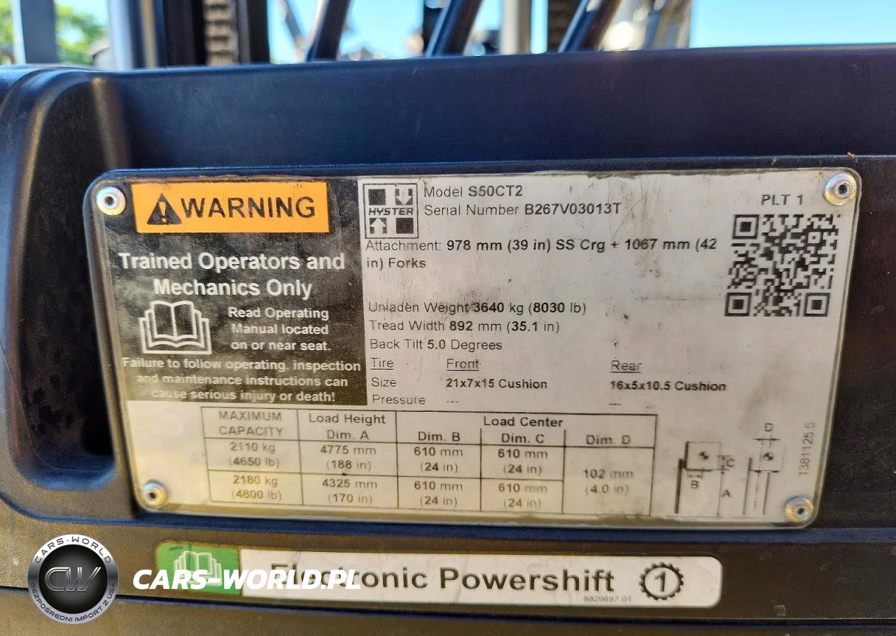 2018 Hyster S50Ct2 Forklift VIN:B267V03013T - 10