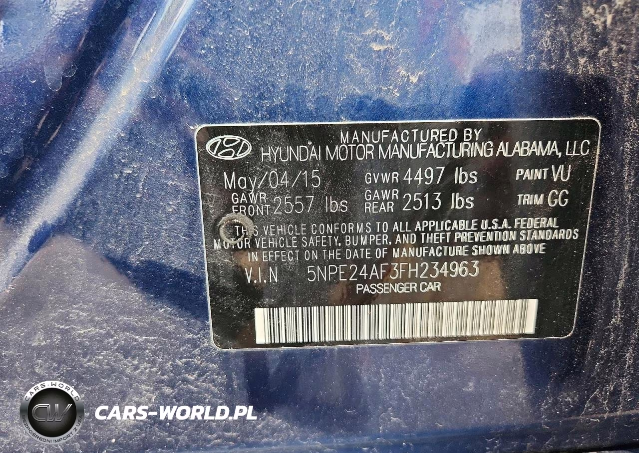 2015 Hyundai Sonata Se VIN:5NPE24AF3FH234963 - 12