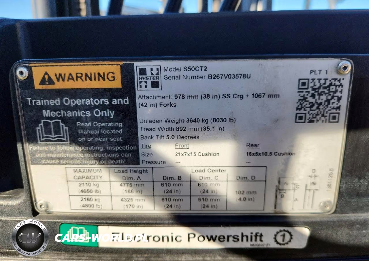2019 Hyster S50Ct2 Forklift VIN:B267V03578U - 10