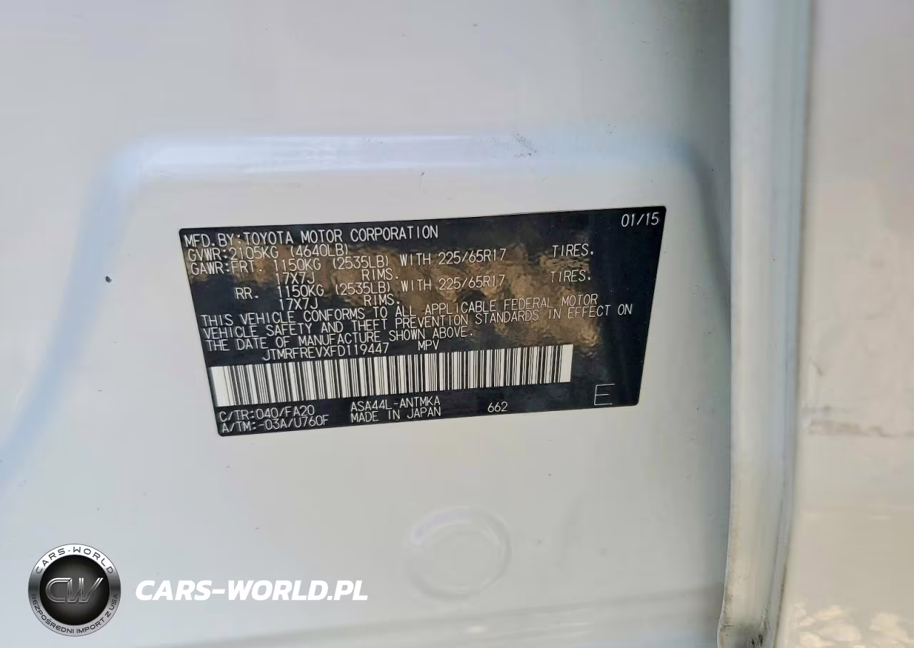 2015 Toyota Rav4 Xle VIN:JTMRFREVXFD119447 - 13
