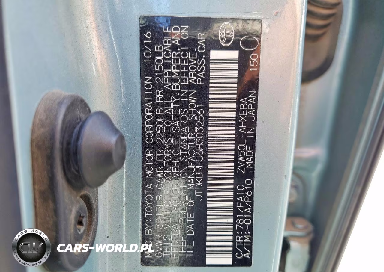 2017 Toyota Prius Two VIN:JTDKBRFU6H3032561 - 12