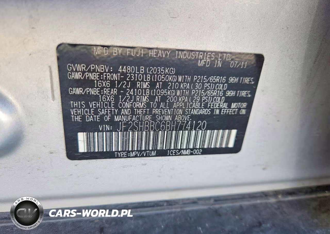 2011 Subaru Forester 2.5X VIN:JF2SHBBC6BH774120 - 12