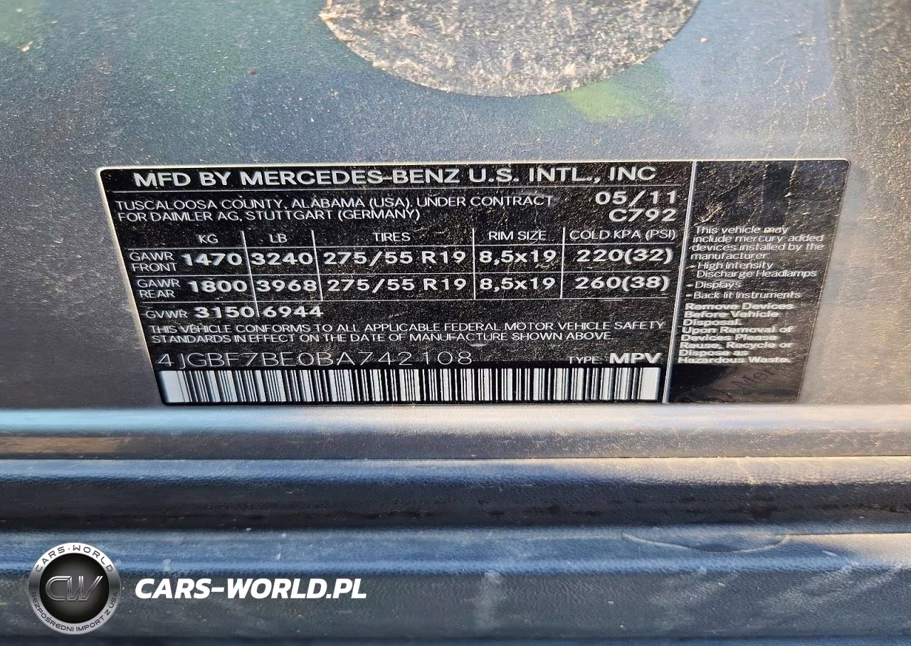 2011 Mercedes-Benz Gl 450 4Matic VIN:4JGBF7BE0BA742108 - 13
