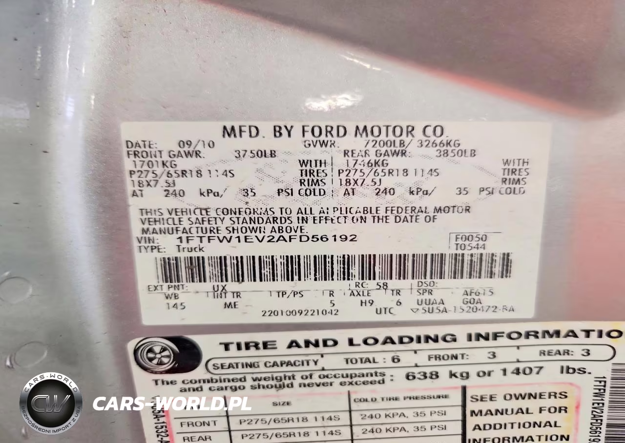 2010 Ford F150 Supercrew VIN:1FTFW1EV2AFD56192 - 12