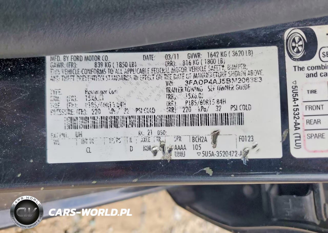 2011 Ford Fiesta S VIN:3FADP4AJ5BM206383 - 12