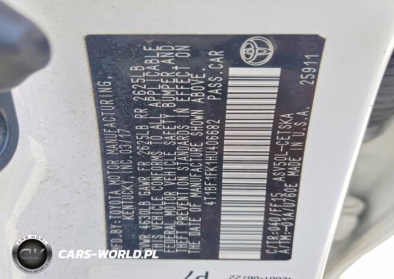 2017 Toyota Camry Se VIN:4T1BF1FK1HU406682 - 12