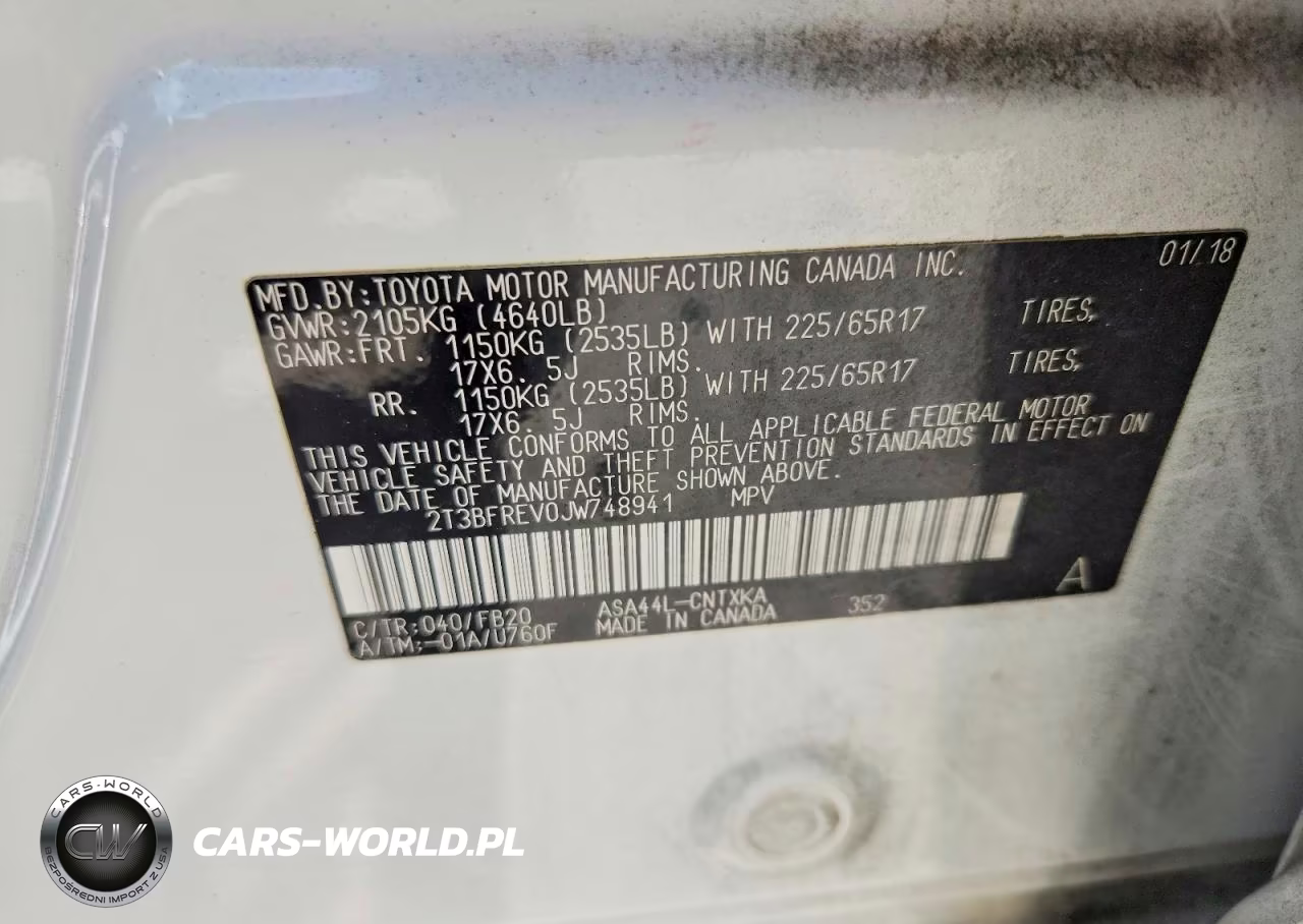 2018 Toyota Rav4 Le VIN:2T3BFREV0JW748941 - 14