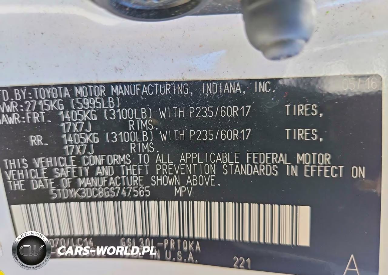 2016 Toyota Sienna Xle 8-Passenger VIN:5TDYK3DC8GS747565 - 13