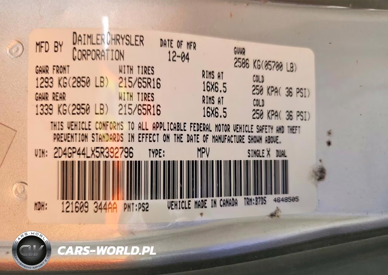 2005 Dodge Grand Caravan Sxt VIN:2D4GP44LX5R392796 - 13