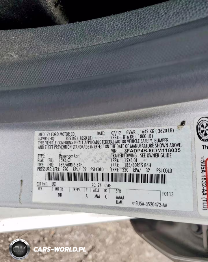 2013 Ford Fiesta Se VIN:3FADP4BJ0DM118035 - 12