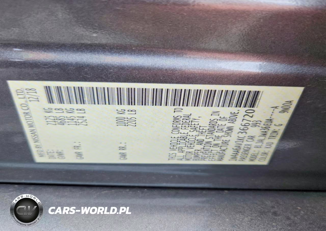 NISSAN MAXIMA S VIN:1N4AA6AV1KC366720 - 13