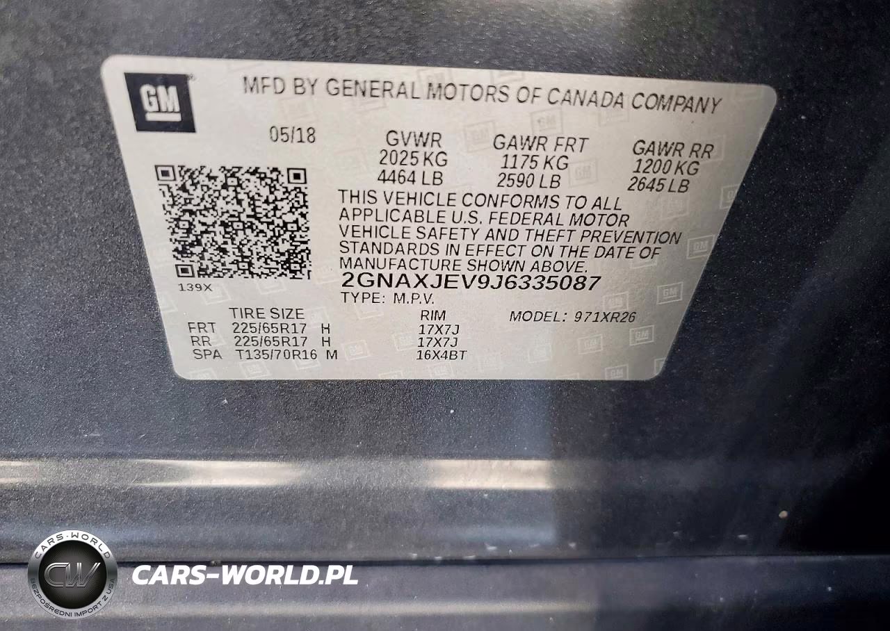 2018 Chevrolet Equinox Lt VIN:2GNAXJEV9J6335087 - 13