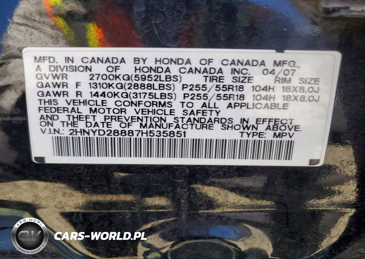 2007 Acura Mdx Sport VIN:2HNYD28887H535851 - 14