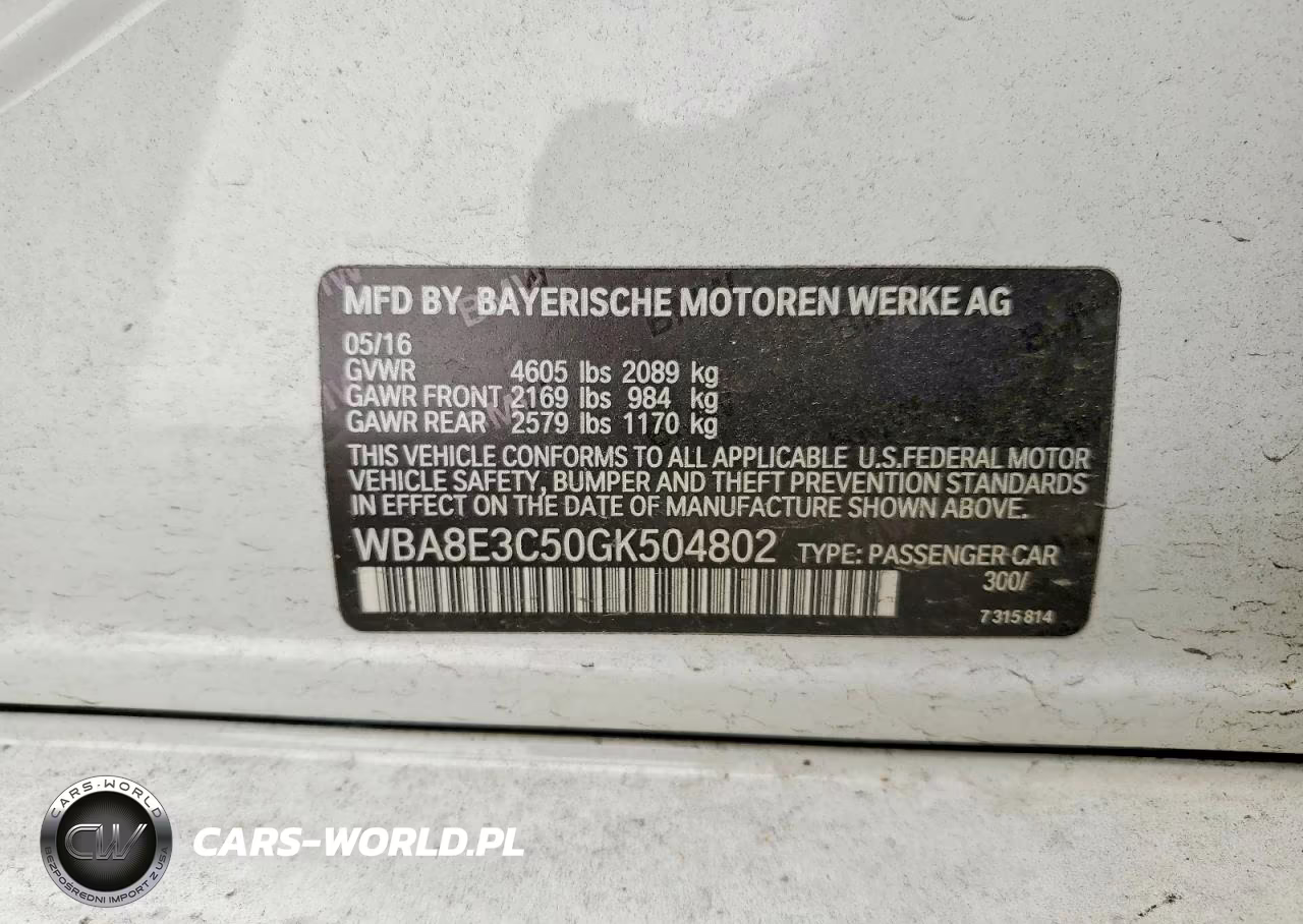2016 BMW 328 Xi Sulev VIN:WBA8E3C50GK504802 - 12