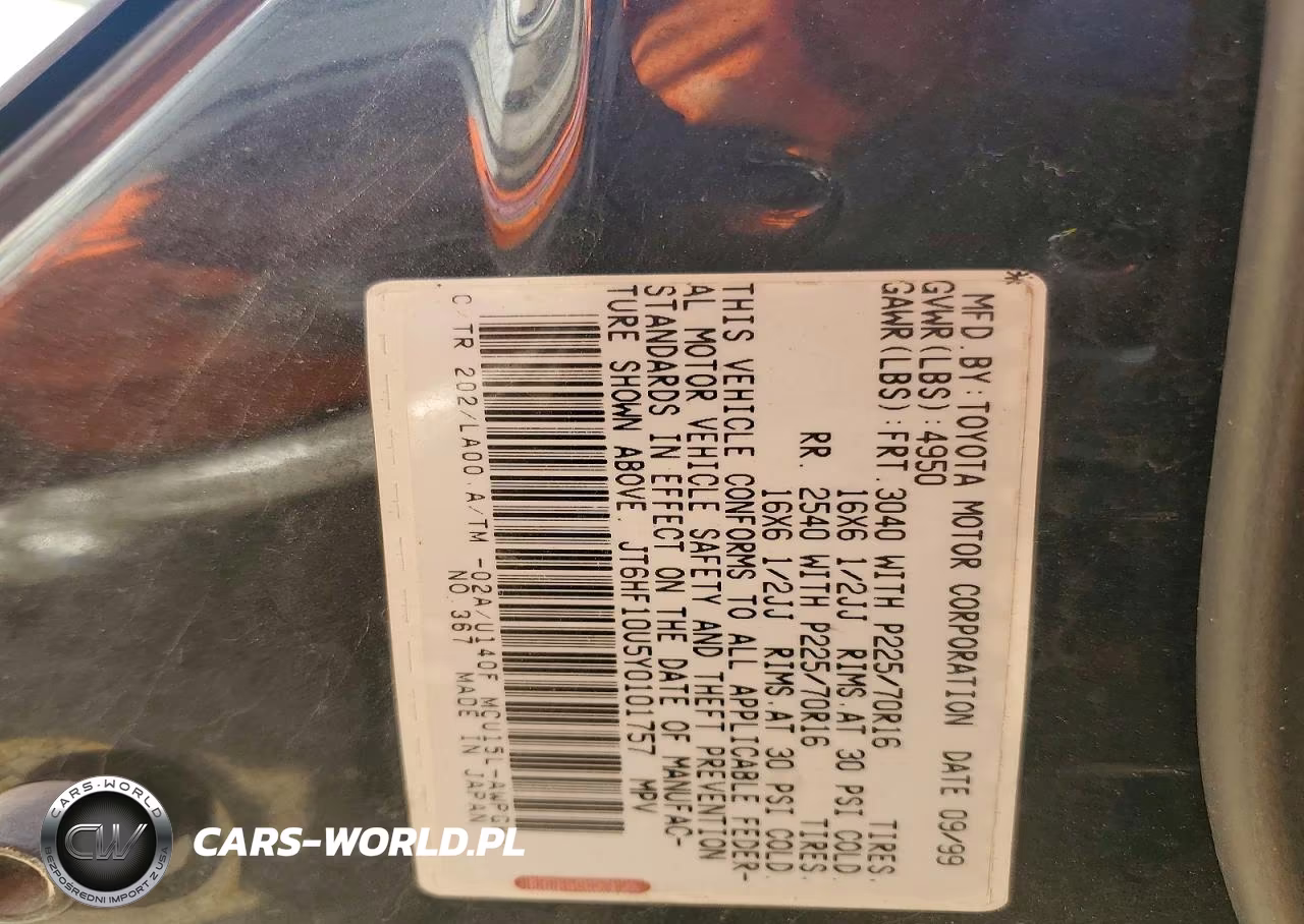 2000 Lexus Rx 300 VIN:JT6HF10U5Y0101757 - 13