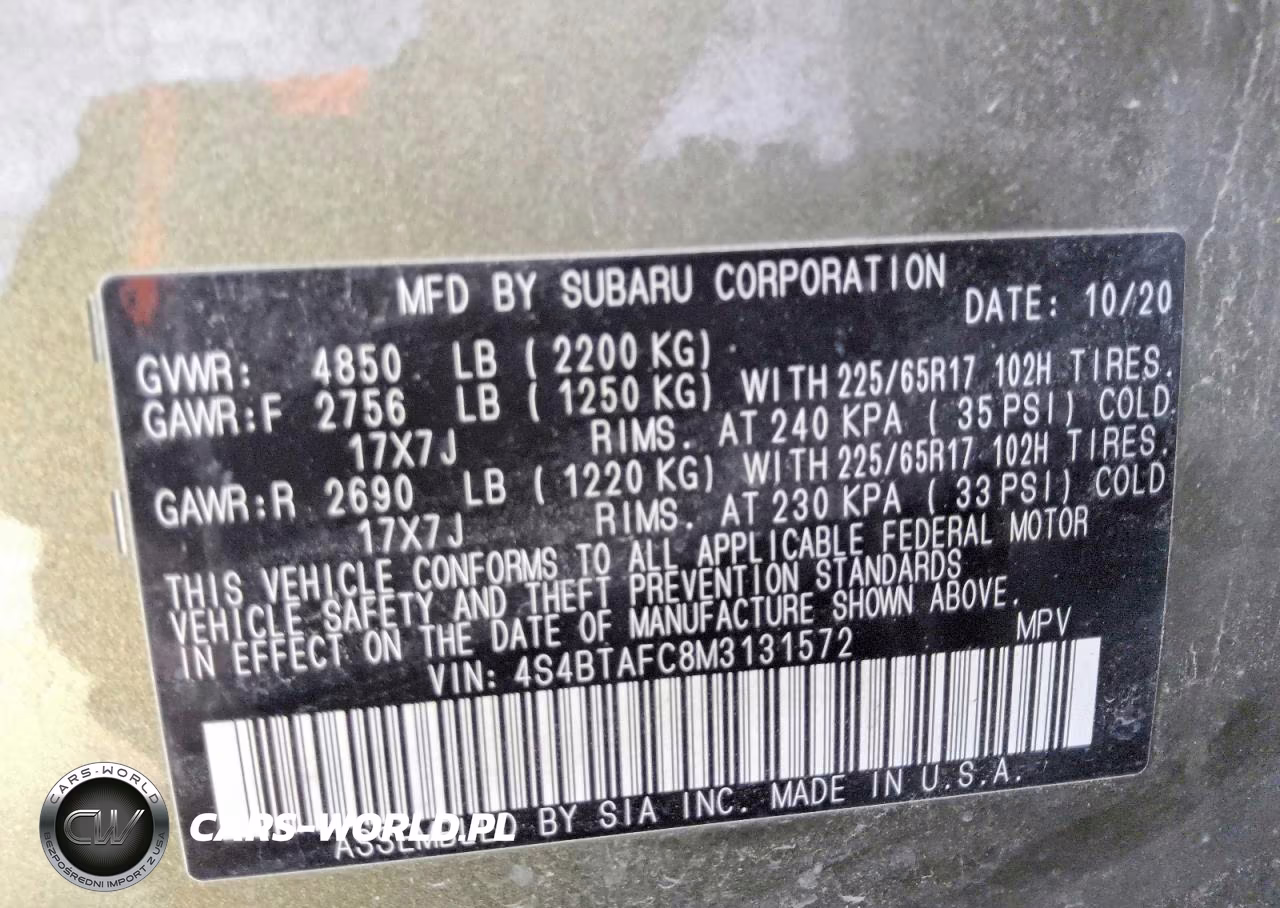 2021 Subaru Outback Premium VIN:4S4BTAFC8M3131572 - 12