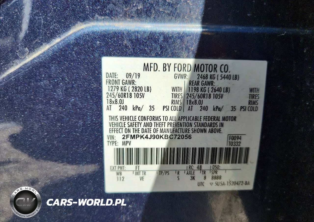 2019 Ford Edge Sel VIN:2FMPK4J90KBC72056 - 12