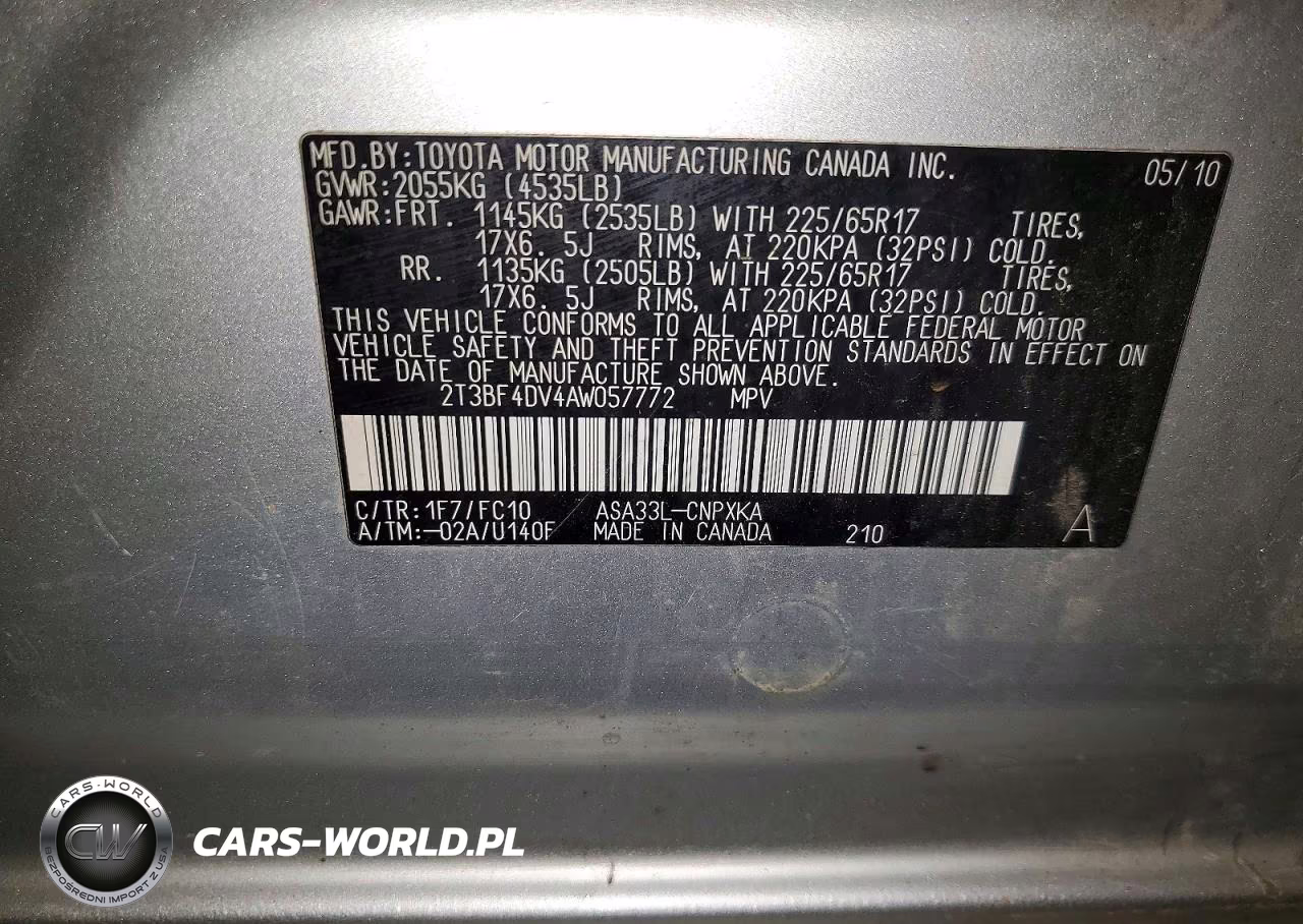 2010 Toyota Rav4 Base VIN:2T3BF4DV4AW057772 - 13